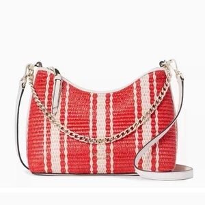 Kate Spade Red and White Striped Shoulder Bag